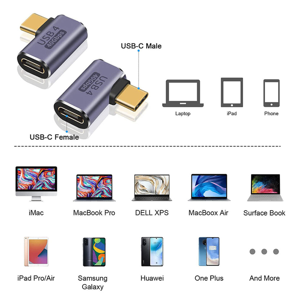5Pcs 100W USB4.0 40Gbps Type C Male/Female to USB C Female Adapter Extender