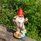 Surfing Gnome Statue Decor for Garden