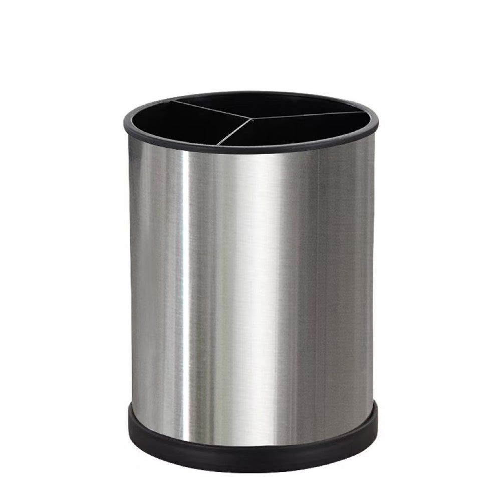 360 Degree Rotating Stainless Steel Kitchen Utensil Holder with Drain Holes