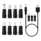 USB to DC 5V Charging Cable Power Cord 5.5x2.1mm with 11 Interchangeable Connectors