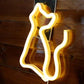 LED Cat Rainbow Neon Sign Lights Bedside Night Light Lamp Bedroom Wall Decoration