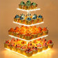 4 Tier Cupcake Stand Acrylic Tower Display with LED Light Holder for Party Decor