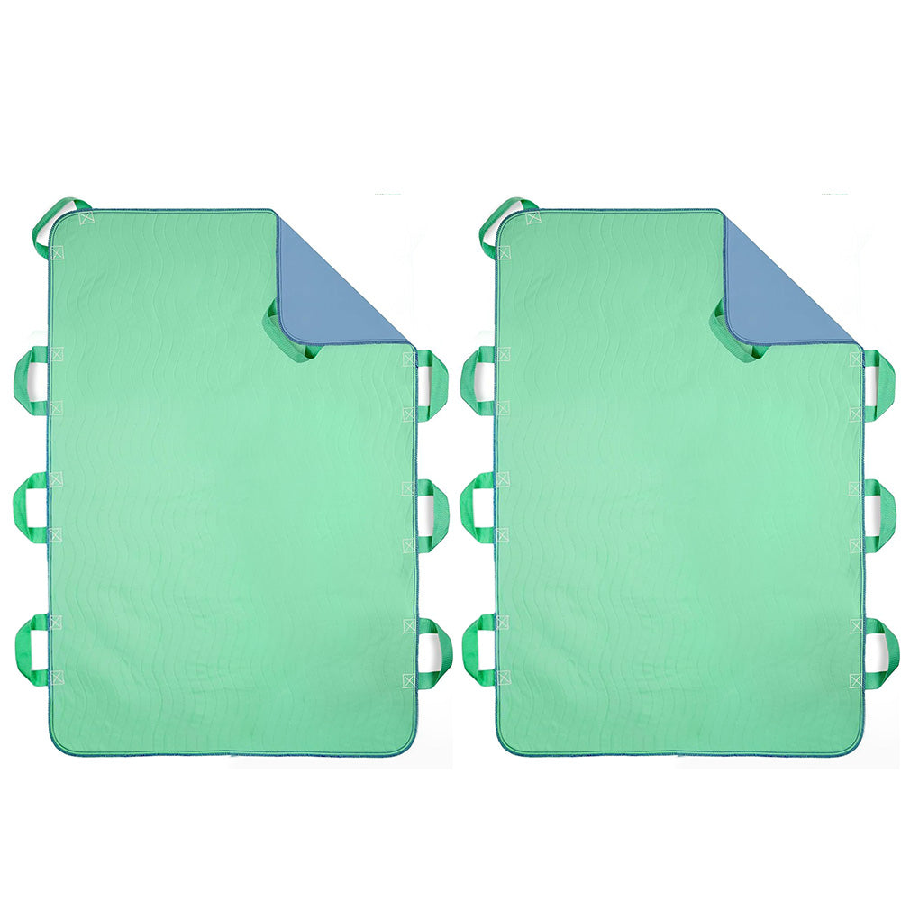 2XAbsorbent Bed Pad Washable and Leak-Proof with 8 Handles