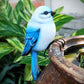 Realistic Bird Statue for Garden Flower Pot Decor
