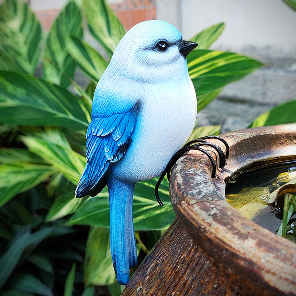 Realistic Bird Statue for Garden Flower Pot Decor