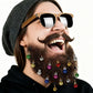 12Pcs Beard Baubles Ornaments Mini Gingle Bells Mustache Christmas Decoration