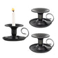 2Pcs Retro Black Iron Taper Candle Holders for Thanksgiving Christmas