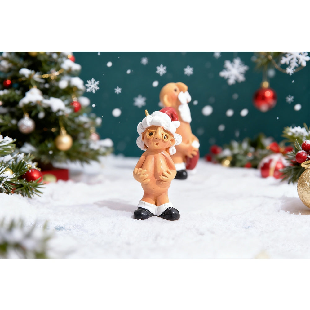2Pcs 8cm Resin Santa Claus Pendants Christmas Hanging Decorations