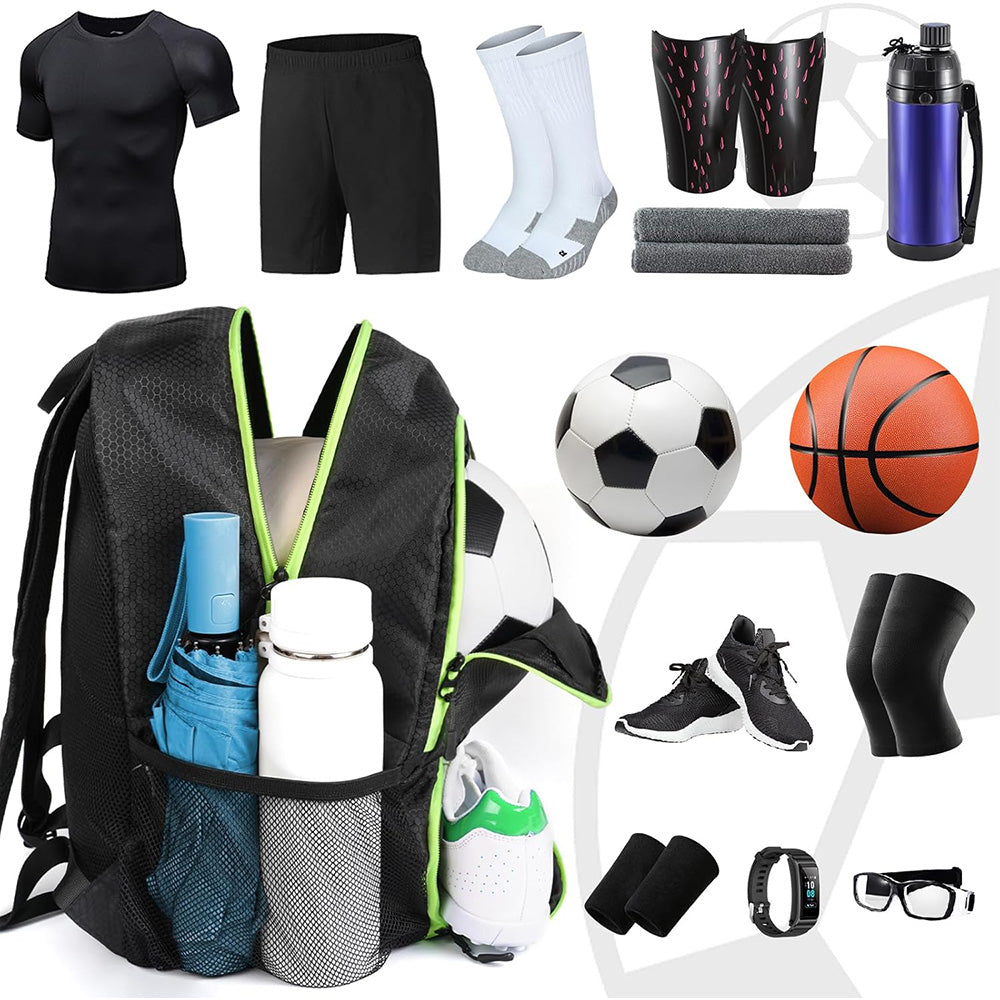 Water Repellent Sports Soccer Backpack with Ball Holder and Shoe Compartment