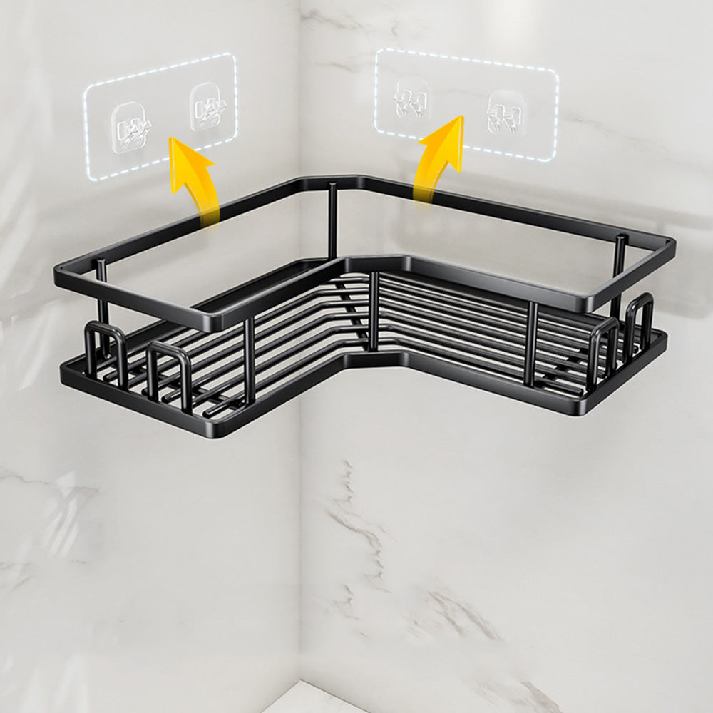 2 Piece Carbon Steel Adhesive Corner Shower Caddy Set for Bathroom