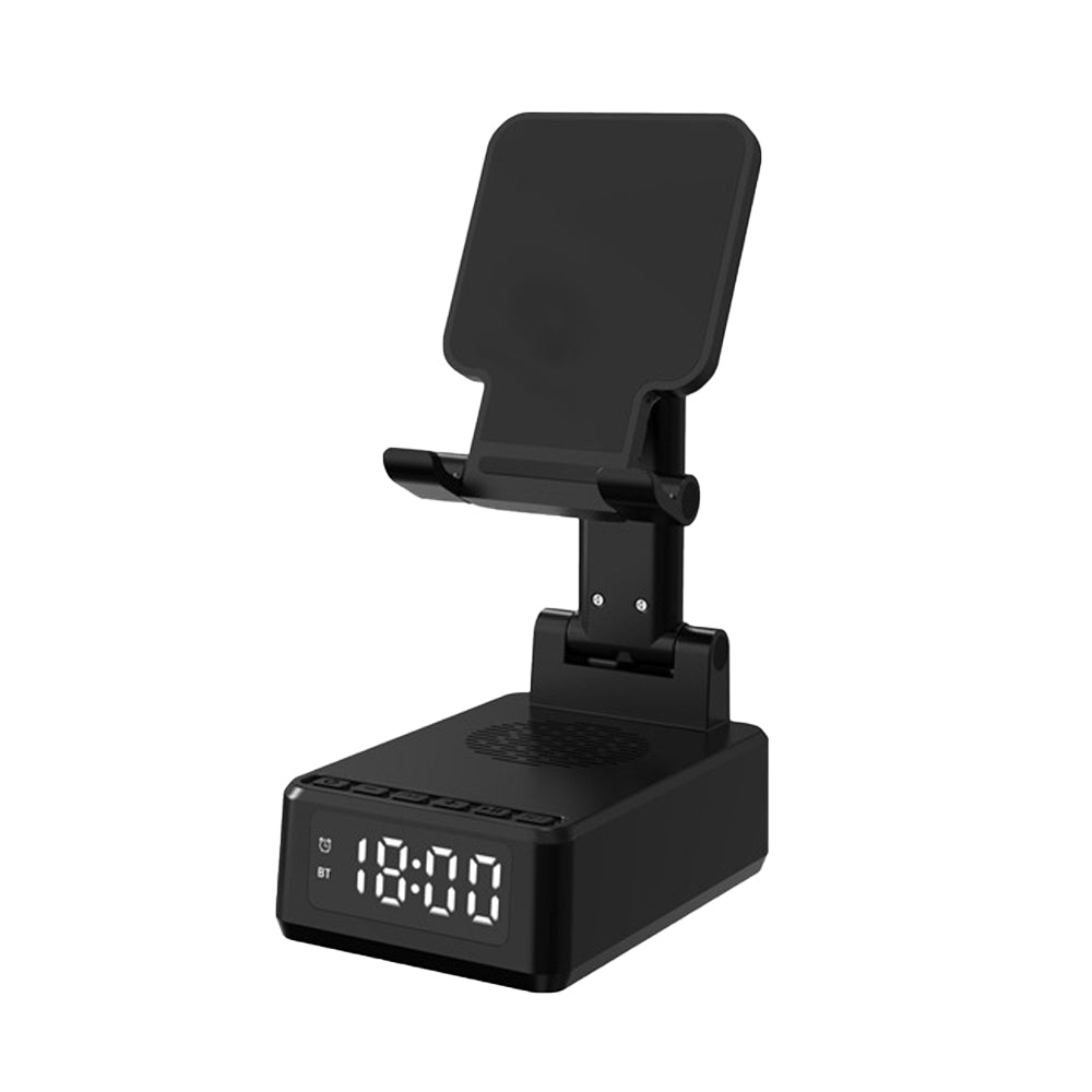 4-in-1 USB Plug Wireless Phone Charger with Bluetooth Speaker and Alarm Clock