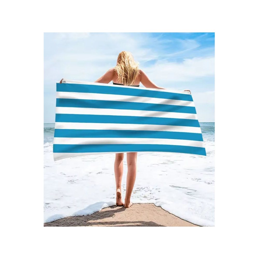 Quick Dry Striped Beach Towel – Absorbent and Ideal for Travel!