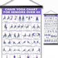 31 Pose Chair Yoga Wall Chart for Seniors Beginners Yoga Poses Chart for Home Office Yoga Studio