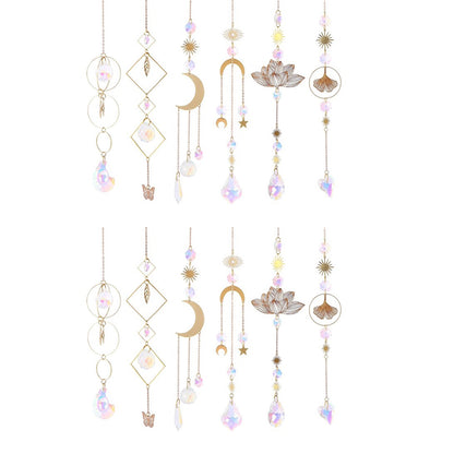12Pcs Glass Sun Catcher Prism Hanging Kit with Chain