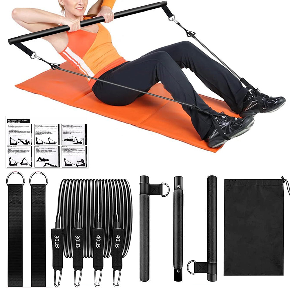 Pilates Bar Kit with Resistance Bands for Full Body Workouts Yoga Pilates