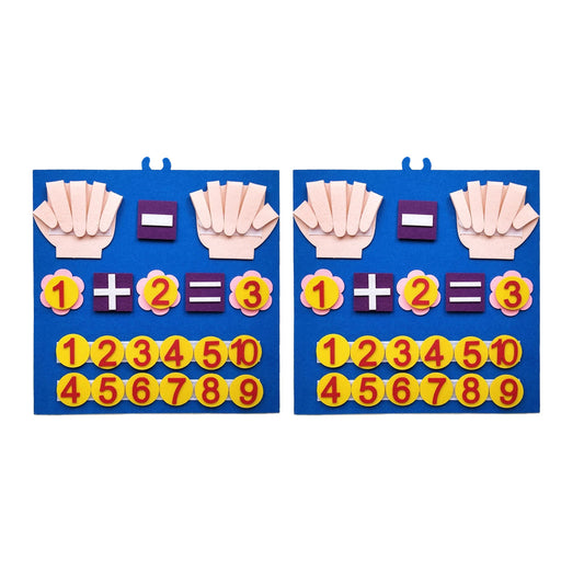 2Pcs Montessori Learning Finger Number Counting Felt Board Educational Toys