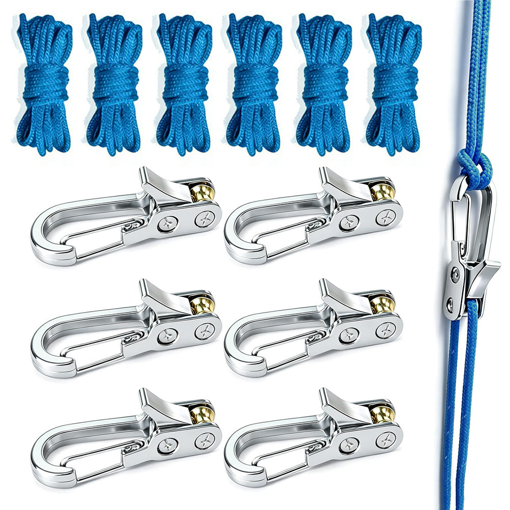6PCS Rope Tensioner Kit Guyline Tightener Camping Rope Lock Set