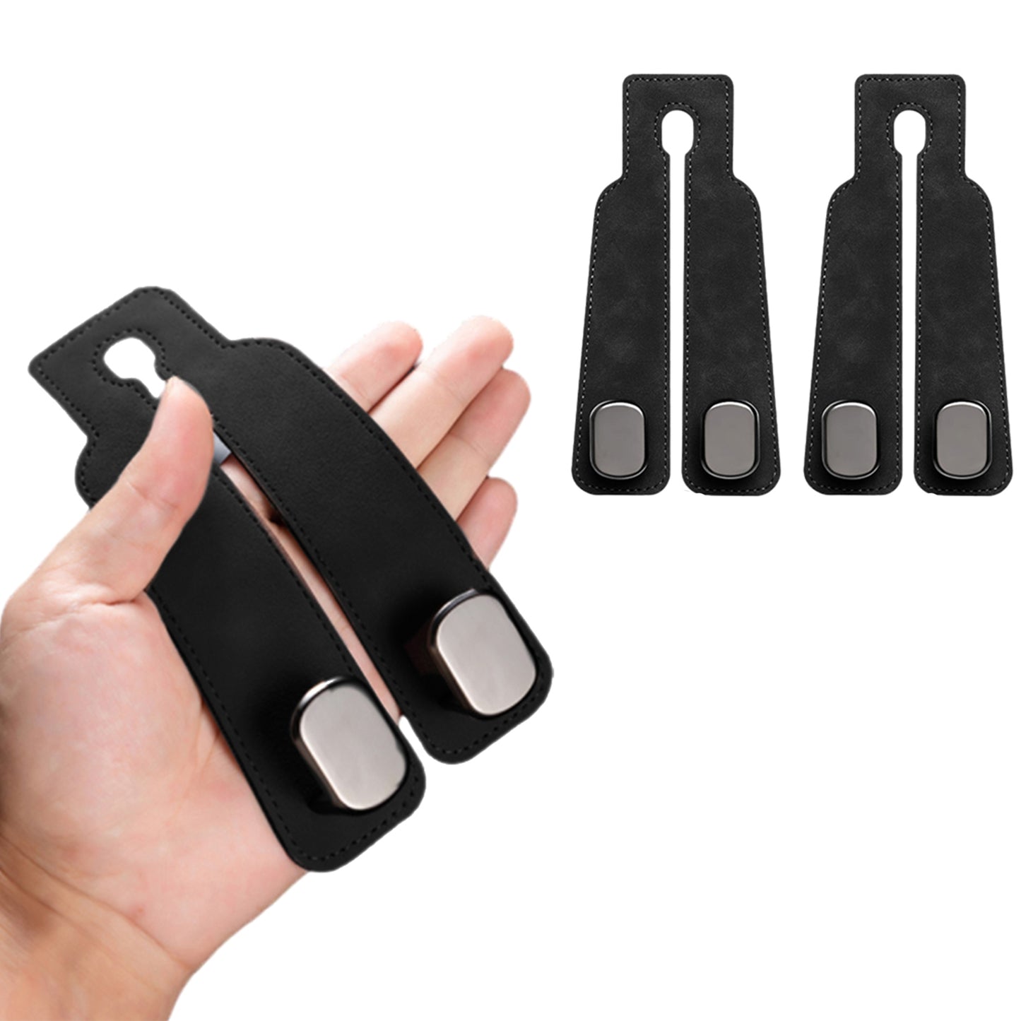 2Pcs Car Back Seat Headrest Storage Hanging Double Hooks