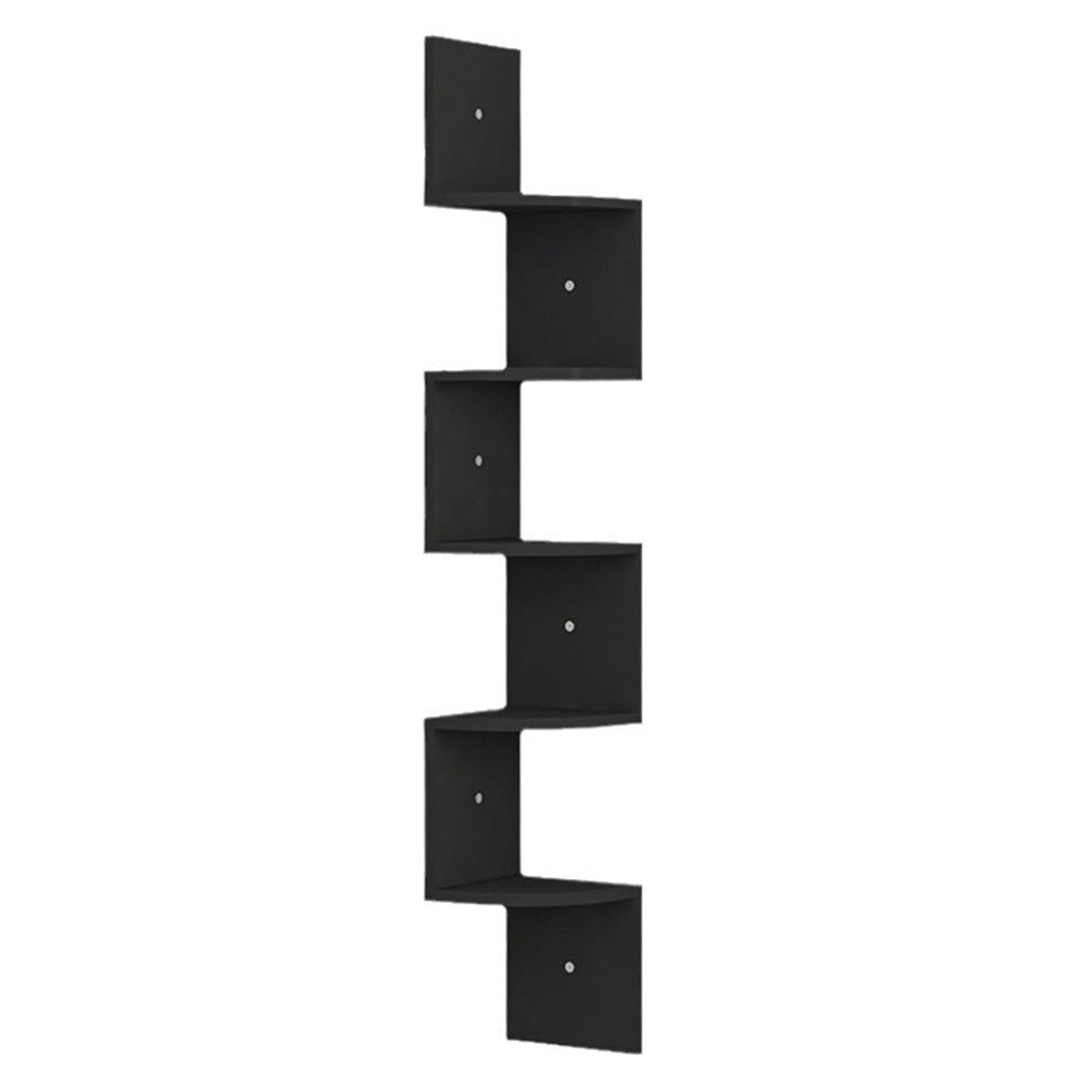 5 Tier Large Zigzag Corner Wall Mounted DVD CD Storage Display Shelf