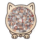 135 Pieces Colored Cat Shaped Wooden Jigsaw Puzzle With Stand For Cat Lovers