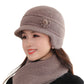 Winter Warm Earflap Hat Scarf Set for Elderly & Middle-Aged Ladies Women