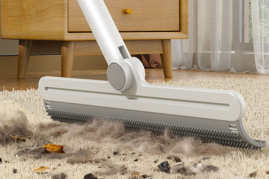 Telescopic Hair Remover Carpet Brush Squeegee Floor Broom
