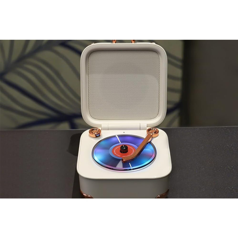 Vintage Vinyl Speaker with Colorful Lights Bluetooth Speaker for Bedroom Compatible with Computers & Phones