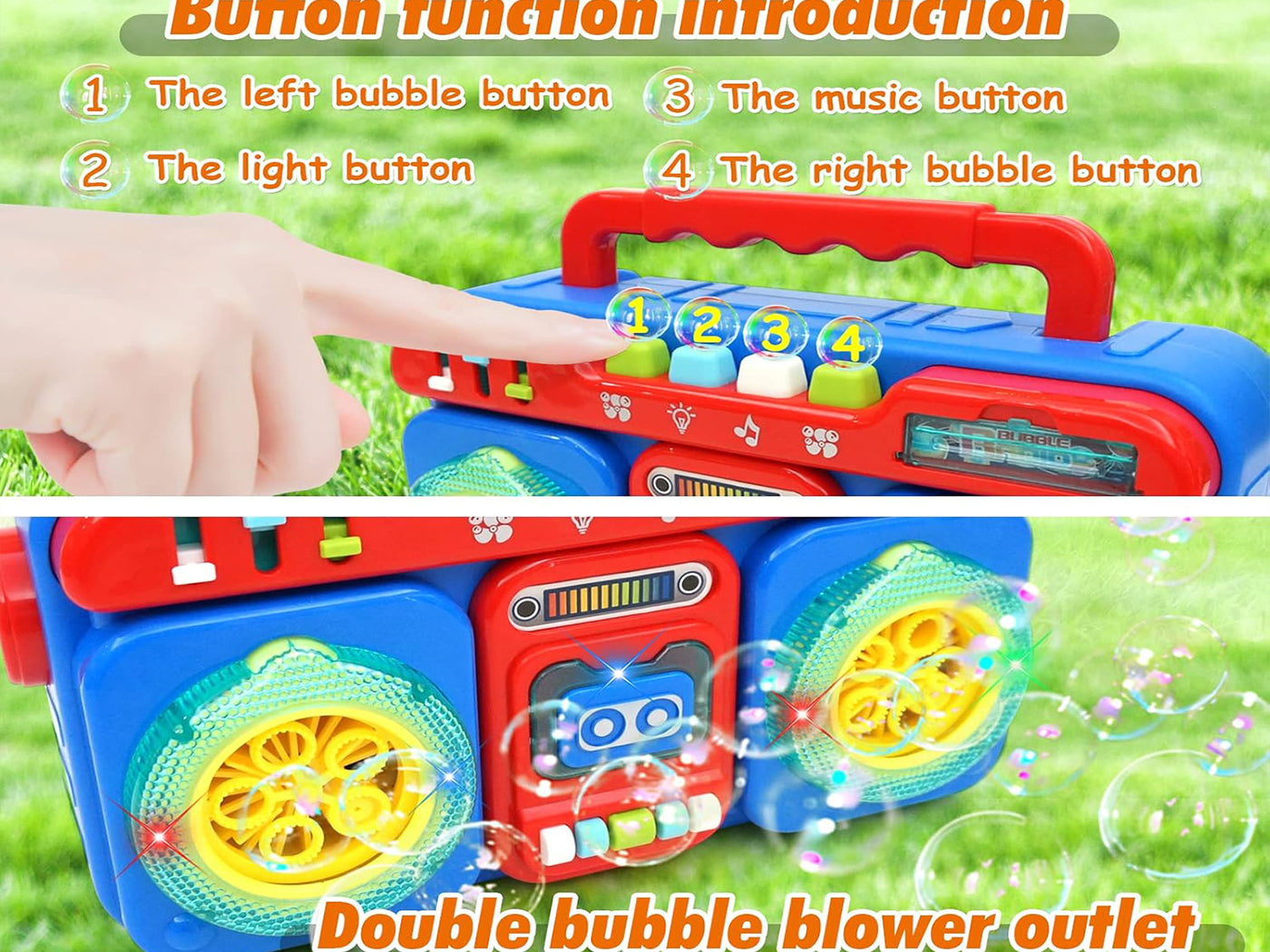 Kid's Automatic Musical Light-Up Bubble Machine Toy