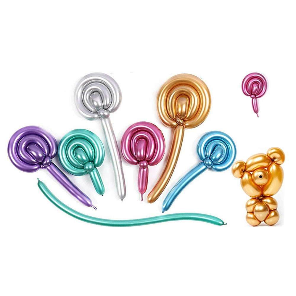 100 Pack Metallic Long Balloons for DIY Modelling,?Twisting Balloons Birthday Wedding Party Decor