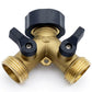 Brass Garden Hose Splitter 2 way Heavy Duty Y Splitter 2 Valves