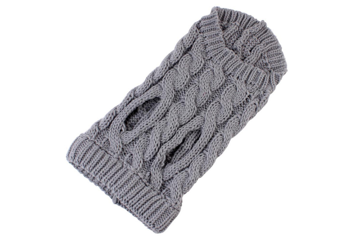 Puppy Dog Jumper Winter Warm Knitted Sweater Pet Clothes for Small Dogs Coat-Grey
