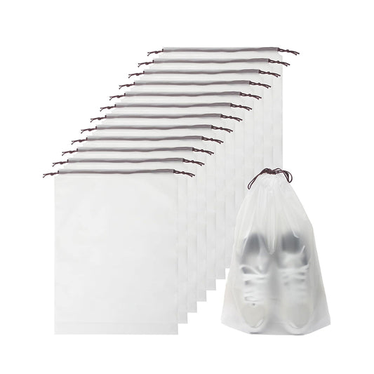 10Pcs 40x30cm Clear Drawstring Travel Shoe Storage Bags