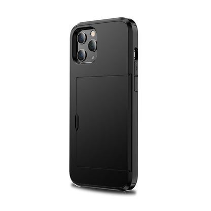 Mobile Phone Case Slide Cover Credit Card Slot Holder Cover For iPhone 13Promax