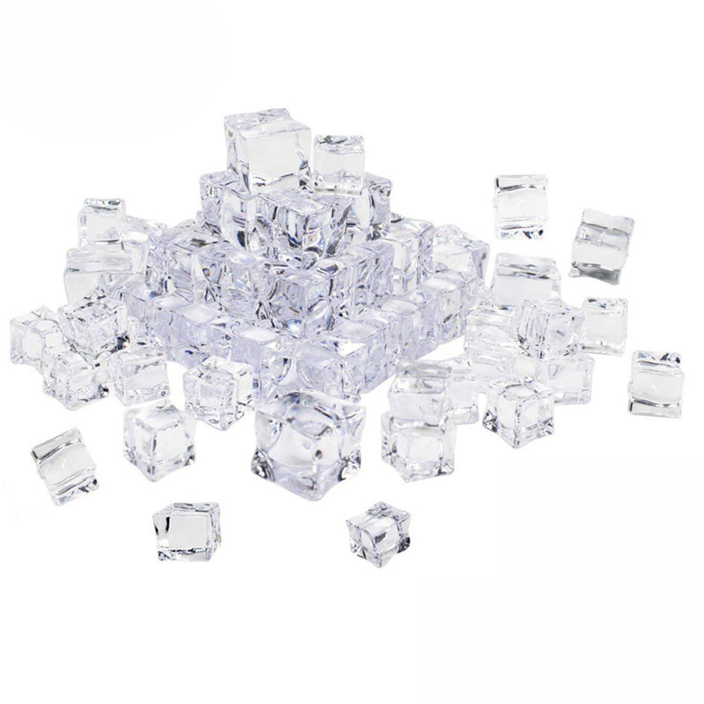 25 Pack Clear Simulated Ice Cubes for Drink Reusable Ice Cubes for Decor Home Bar Parties