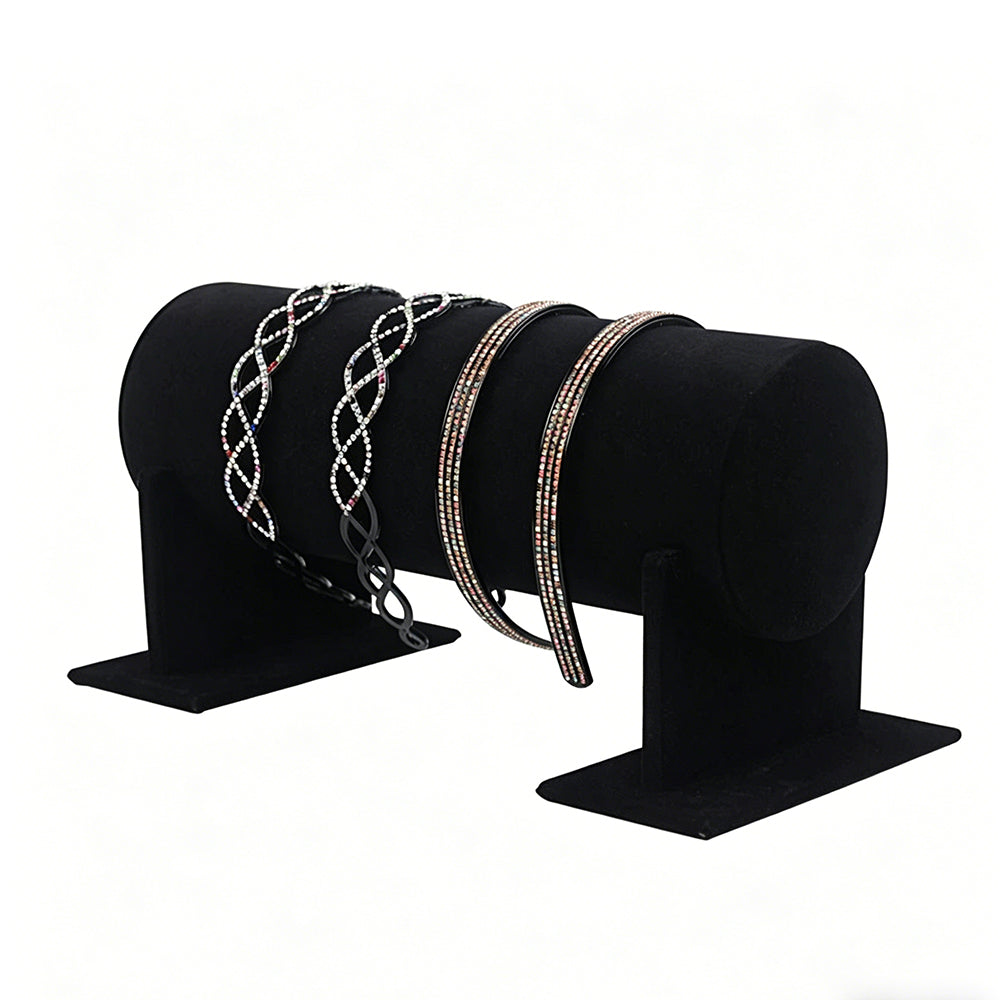 Headband Display Stand 30cm Cylindrical Velvet Hair Accessories Organizer