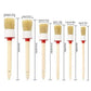 Car Detailing Brush Set 6Pcs Boar Hair Brush Kit Wood Handle Wheels Leather Air Vents