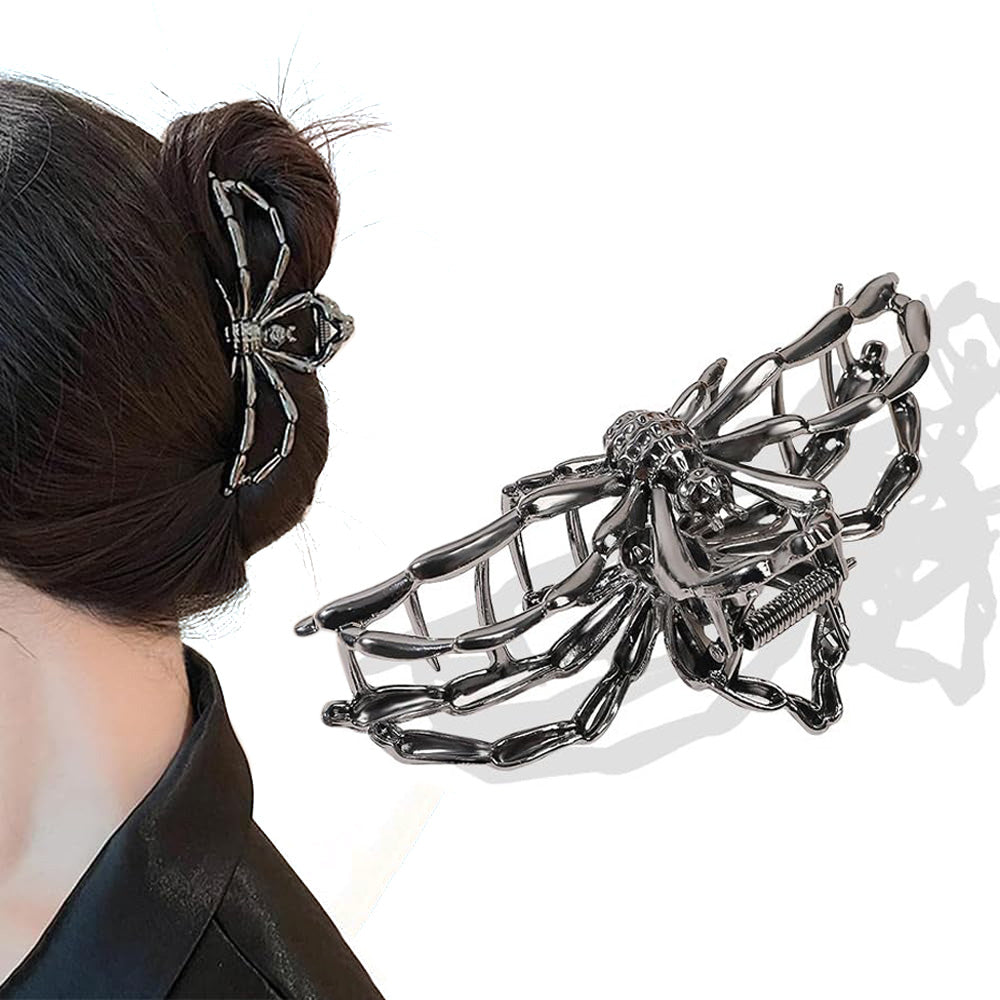 3 PCS Halloween Hair Claws Unique Bat Spider Skull Hair Clips for Women