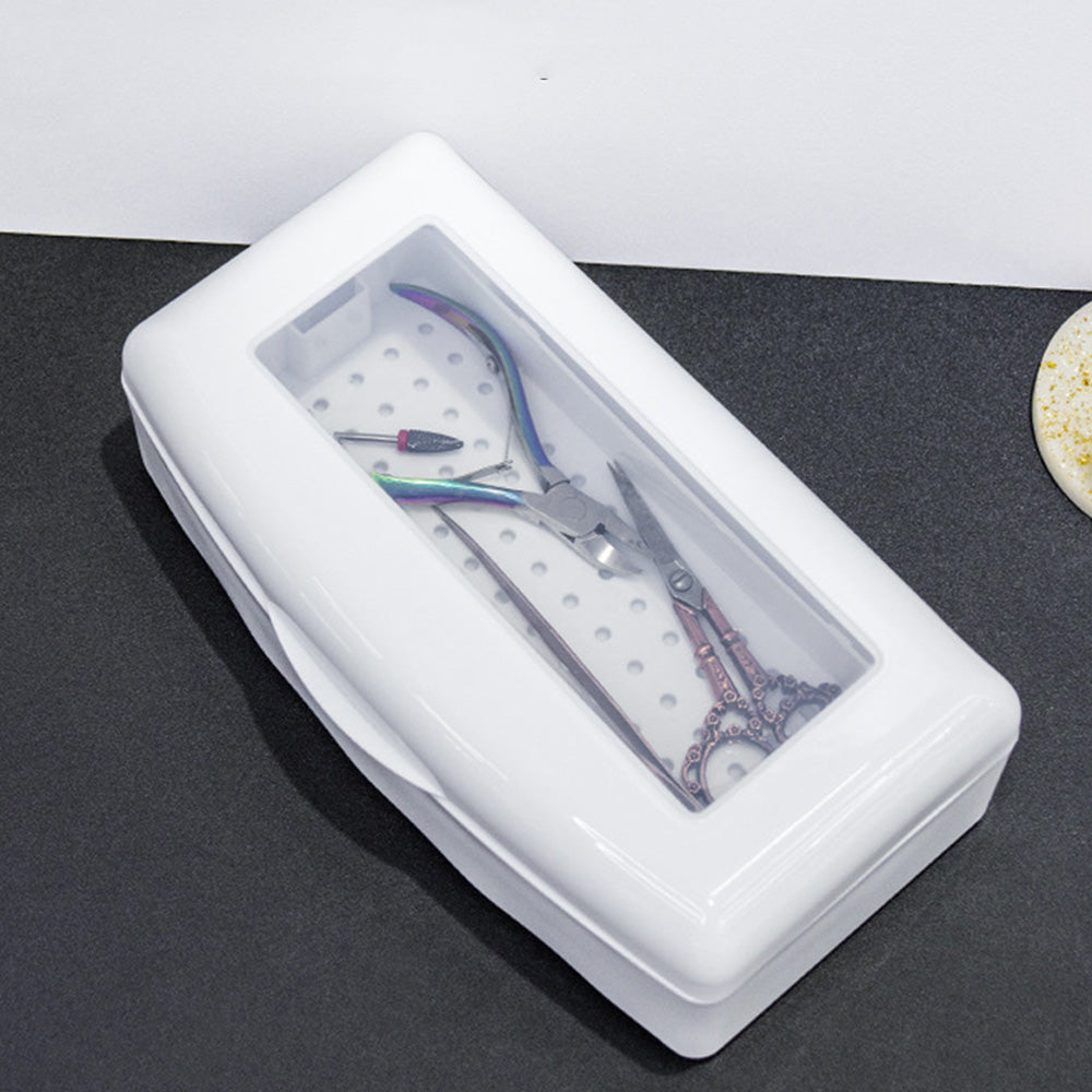 Nail Tool Cleaning Soaking Cleaning Box with Lift Up Filter Tray