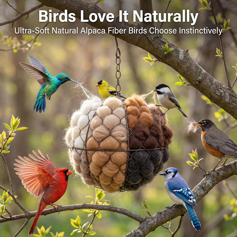 Handmade Bird Nesting Material Holder for Wild Birds Hummingbirds Garden Art for Bird Lovers