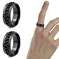 Fidget Rings Anxiety Spinner Rings Stainless Steel Chain Rings-Black