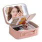 LED Mirror Makeup Case Hard Shell Rechargeable Lighted Cosmetic Organizer