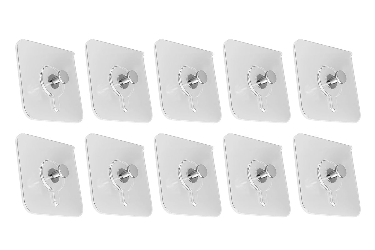 10 Pcs Invisible Picture Hooks No-Drill Self-Adhesive Wall Hangers for Frames