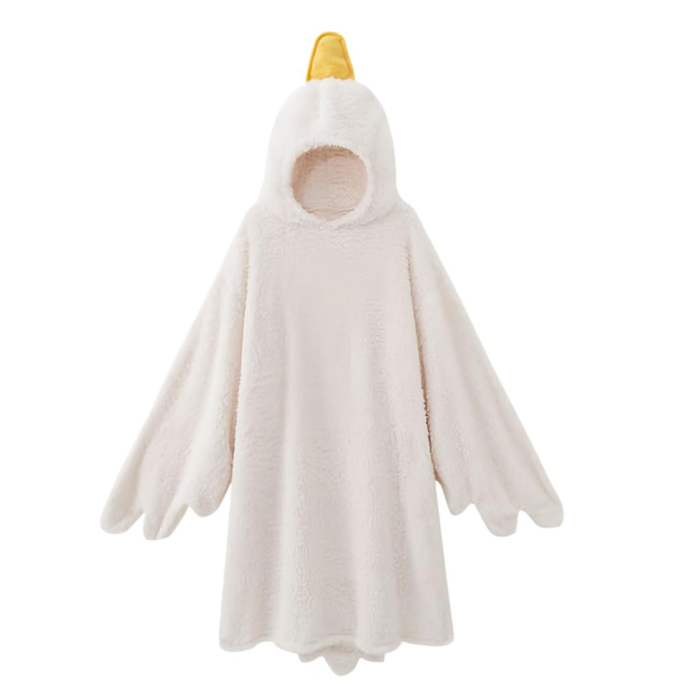 Oversized Hoodie Blanket Cartoon Goose Fleece Wearable Blanket-Style 1