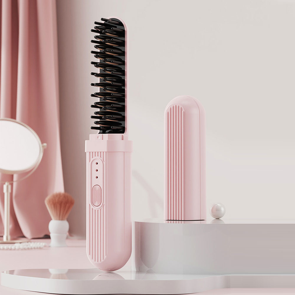 Negative Ion Electric Hair Straightener Brush Curler Lazy Comb Hot Flat Artifact