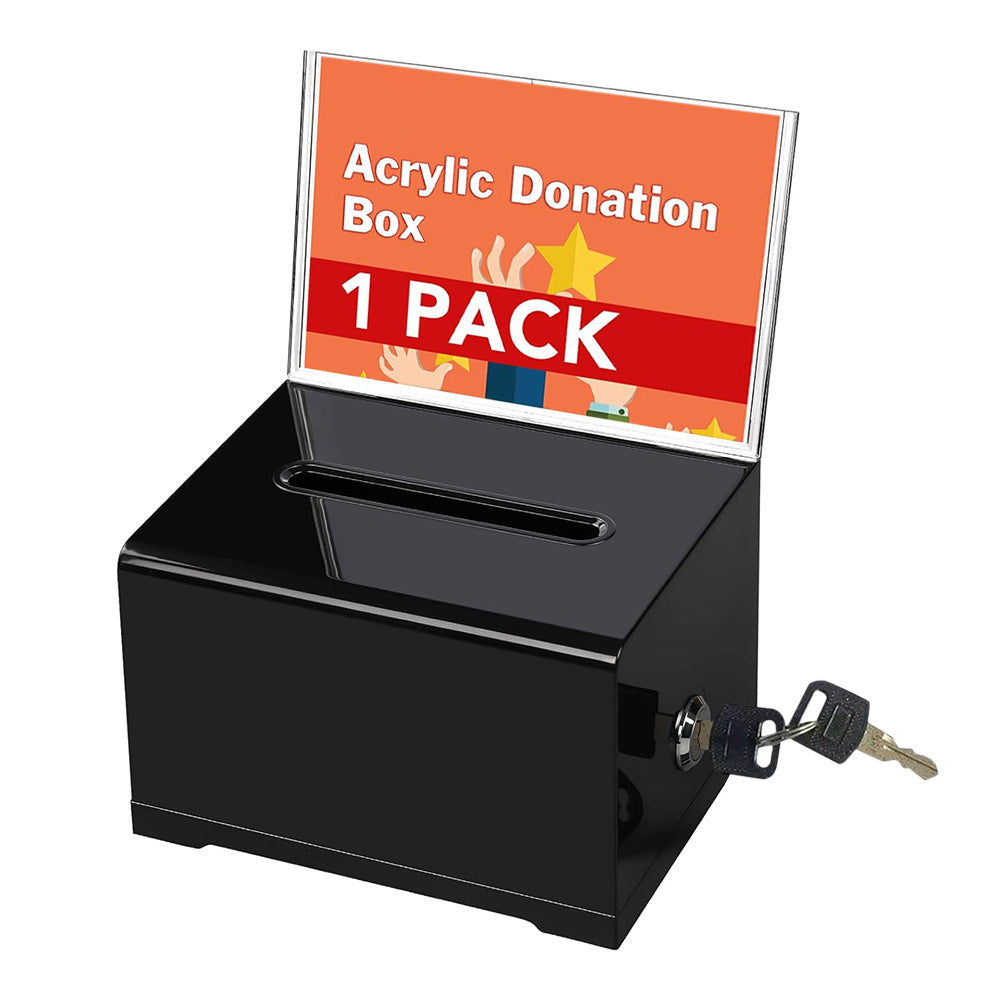 Lockable Suggestion Box with Keys Desktop Collection Box for Voting Donations Suggestions