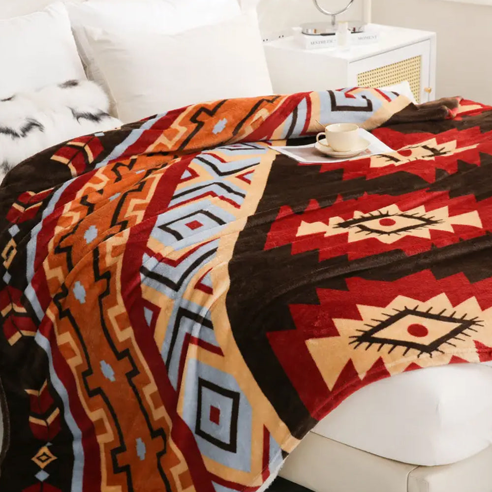 Geometry Pattern Travel Couch Bed Plush Blanket