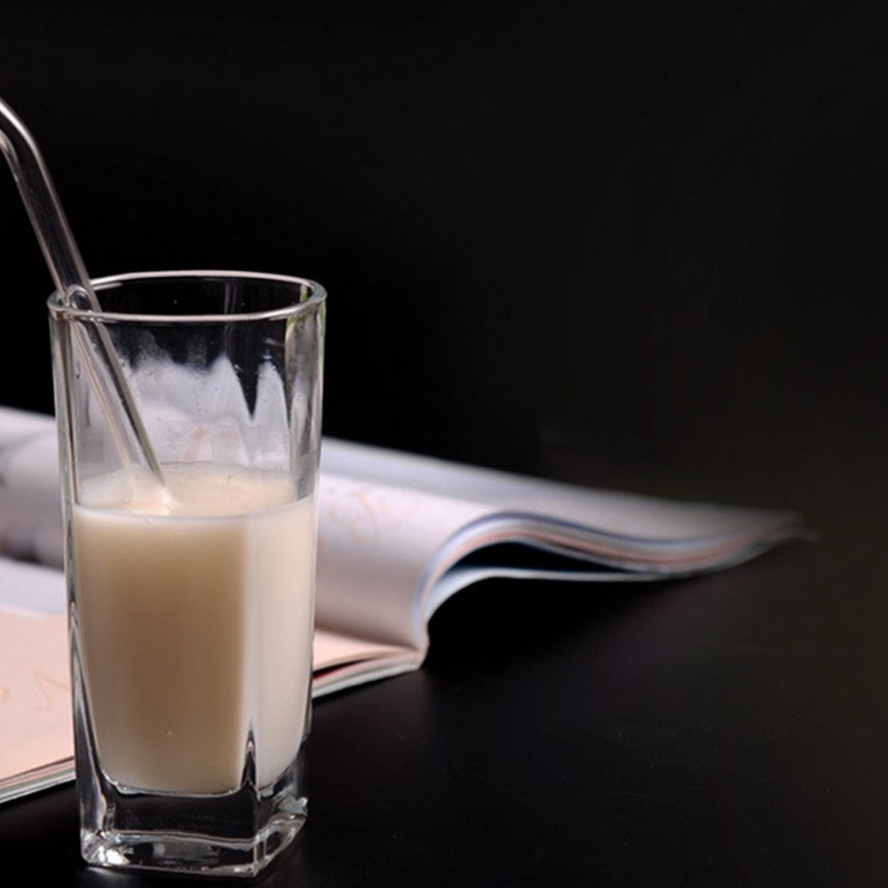 24Pcs Clear Glass Straws with Brushes Set