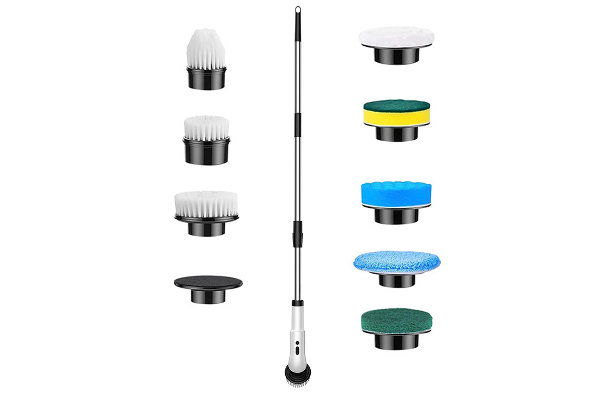 Electric Spin Scrubber with 9 Replaceable Brush Heads Cordless Bathroom Scrubber for Tile Kitchen
