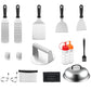 17Pcs Stainless Steel Flat Top Griddle BBQ Cooking Tool Set