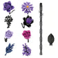 822PCS Purple Rose Bouquet Building Blocks DIY Assembly Set Birthday Gift Home Decoration